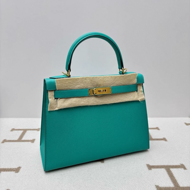 愛馬仕 Hermes Kelly28 維羅納綠 金扣 D刻 配件全套-1