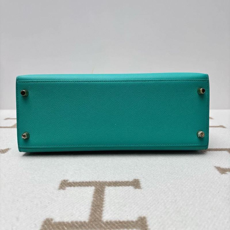 愛馬仕 Hermes Kelly28 維羅納綠 金扣 D刻 配件全套-5