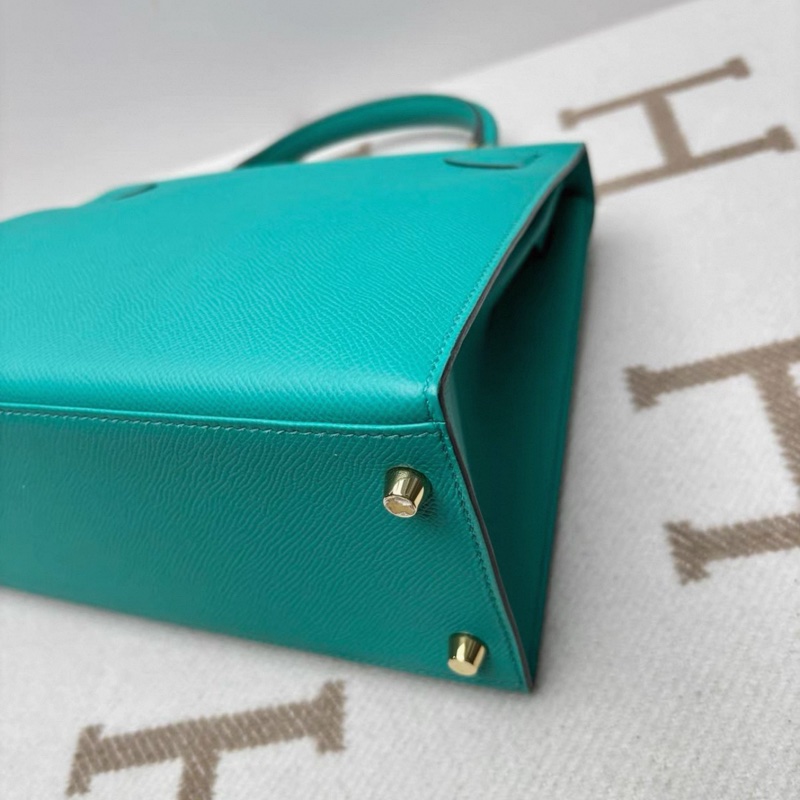 愛馬仕 Hermes Kelly28 維羅納綠 金扣 D刻 配件全套-7