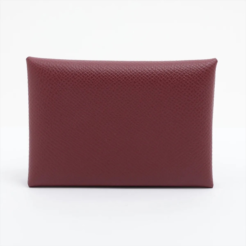 Hermes Calvi Duo Epsom Coin Purse Brown Silver 愛馬仕零錢包 卡夾 卡套 stamp B: 2023-3