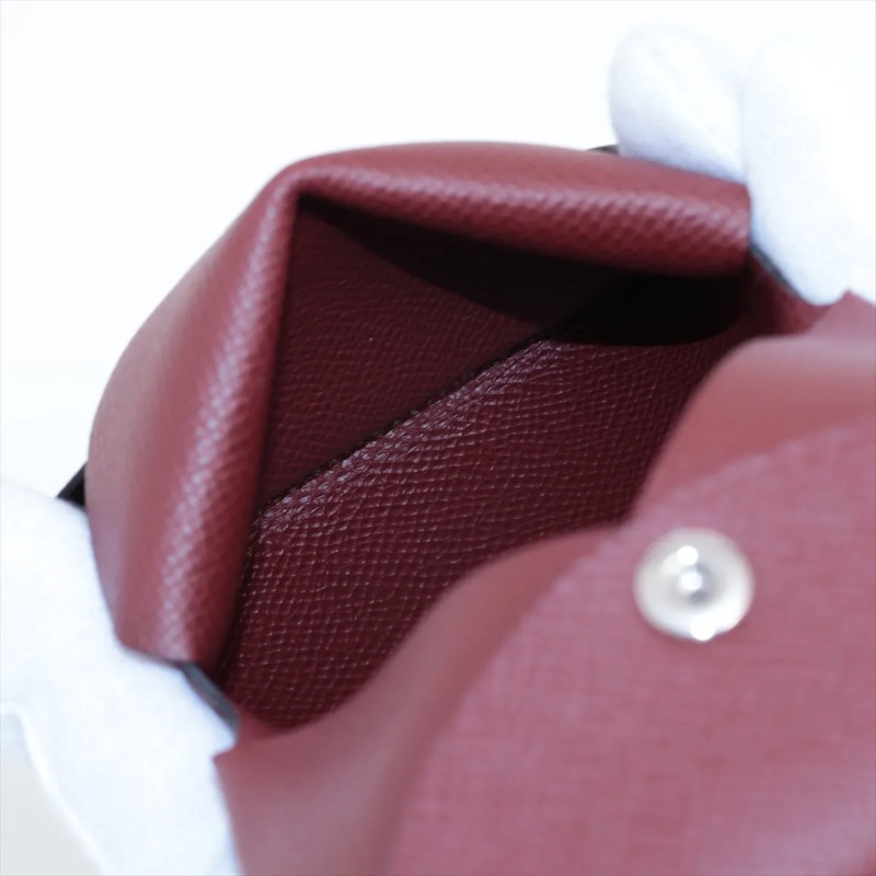 Hermes Calvi Duo Epsom Coin Purse Brown Silver 愛馬仕零錢包 卡夾 卡套 stamp B: 2023-4