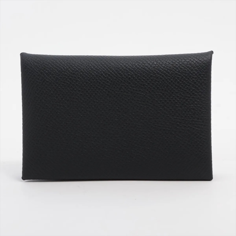 Hermes Calvi Veau Epsom Card Case Black Silver 愛馬仕卡包 卡夾 stamp W: 2024-3