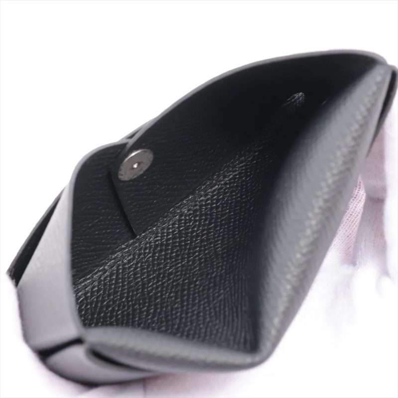 Hermes Calvi Veau Epsom Card Case Black Silver 愛馬仕卡包 卡夾 stamp W: 2024-4