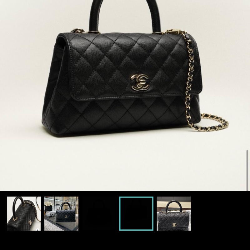 🎀｛全新｝CHANEL COCO Handle 手把小蓋包 黑淡金 小號-1