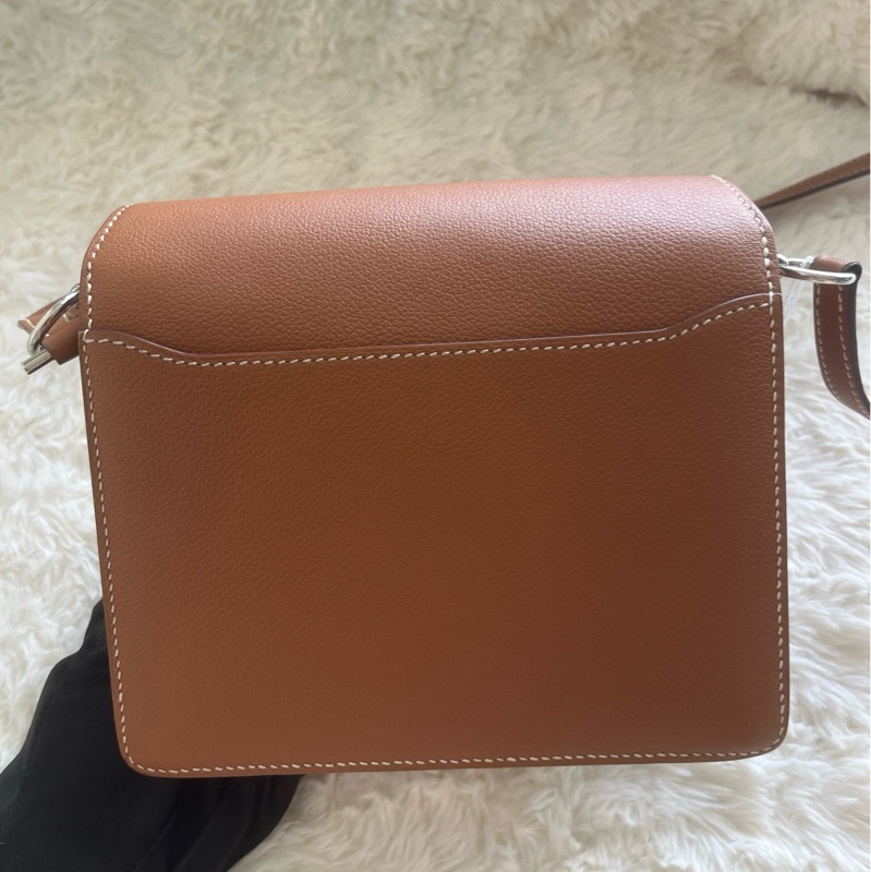 🌈Hermes🧡Mini Roulis 19🧡金棕銀扣🌈全套有單🧡99新🌟gold color🌟evercolor皮🌟-8