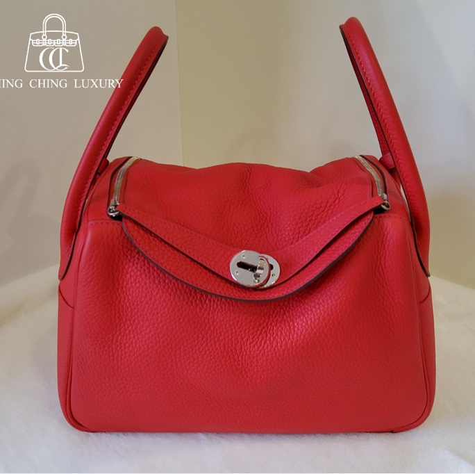 🌈Hermes❤️Lindy 26❤️蕃茄紅銀扣🌈99新🌟TC皮🌟-0