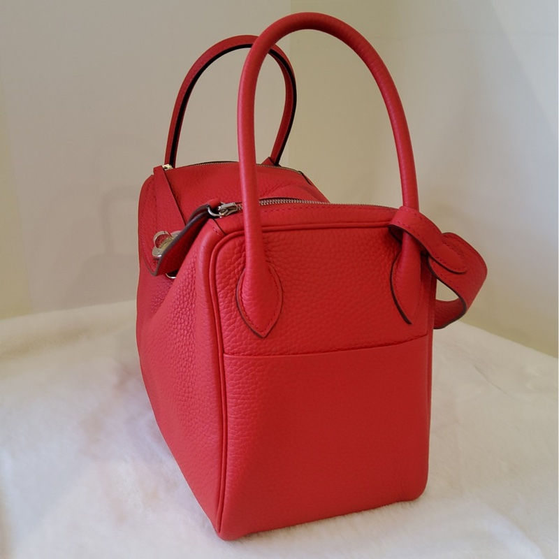 🌈Hermes❤️Lindy 26❤️蕃茄紅銀扣🌈99新🌟TC皮🌟-4
