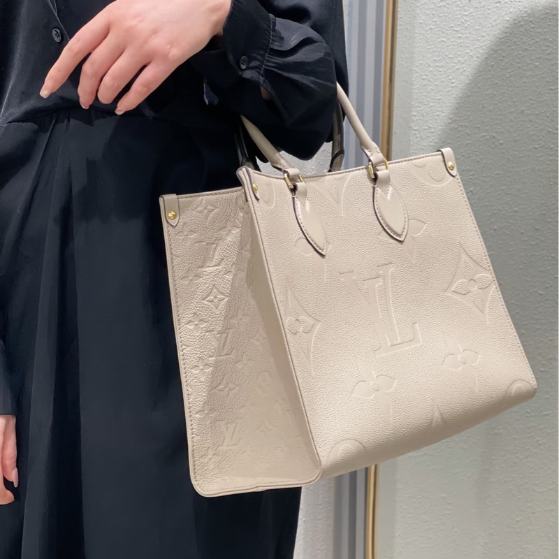 超低價99新🆕Lv小號大象灰牛皮壓紋onthego 手提托特包-2