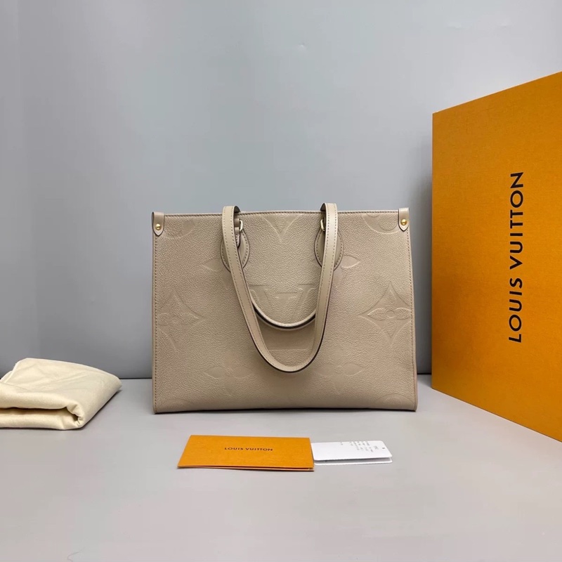 超低價99新🆕Lv小號大象灰牛皮壓紋onthego 手提托特包-5