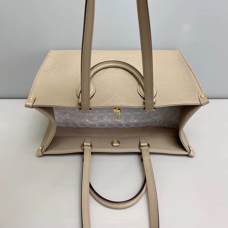 超低價99新🆕Lv小號大象灰牛皮壓紋onthego 手提托特包-10