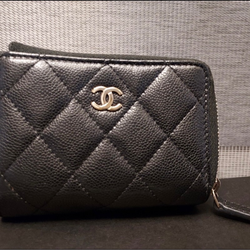 Chanel L型拉鍊三折迷你短夾/黑金/芯片款/95新-5