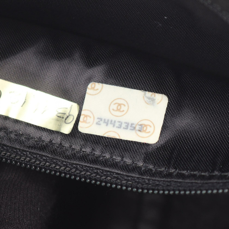 香奈兒菱形絎縫斜背包鏈條單肩包小羊皮黑色 GHW 二手-4