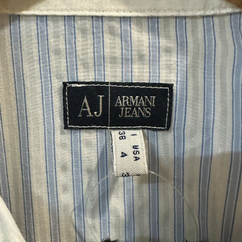 【美收精品】ARMANI JEANS藍白長袖襯衫 4-222-2