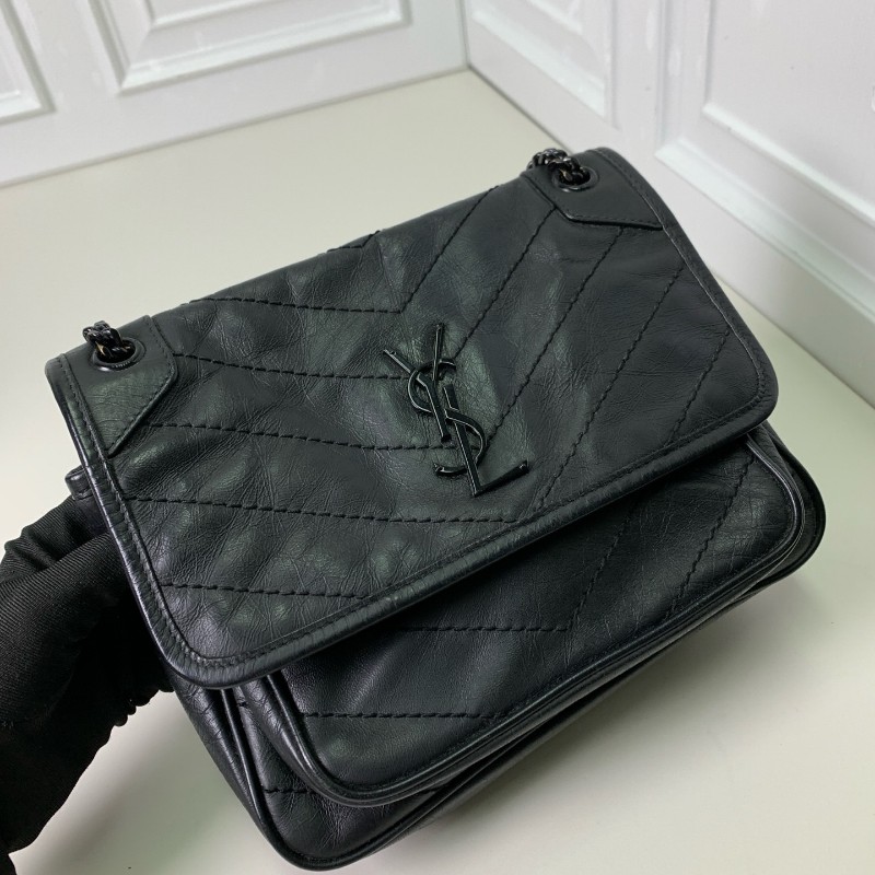 YSL聖羅蘭 niki 黑色 黑鏈條 小號 肩背包 斜背包-19