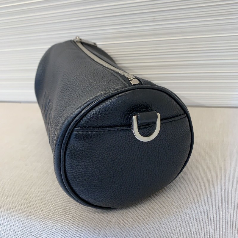 Dior迪奧 全皮黑色牛皮斜背圓筒包 男女通用-2