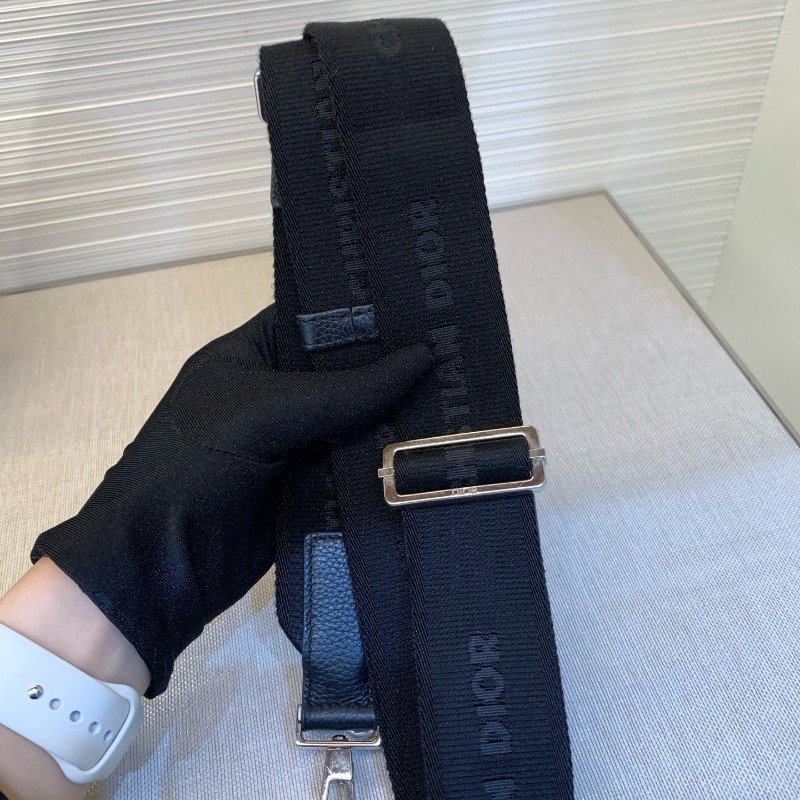 Dior迪奧 全皮黑色牛皮斜背圓筒包 男女通用-6