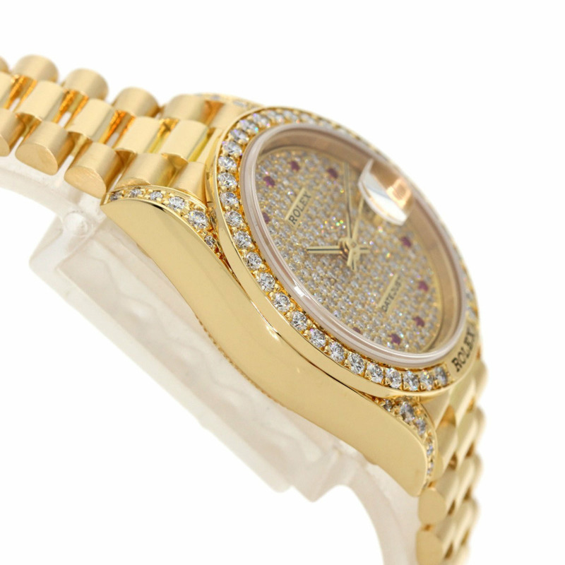 Rolex 69158ZR Datejust 正品鑽石與紅寶石手錶 18K 黃金/18KYG/18KYG 女士勞力士-5