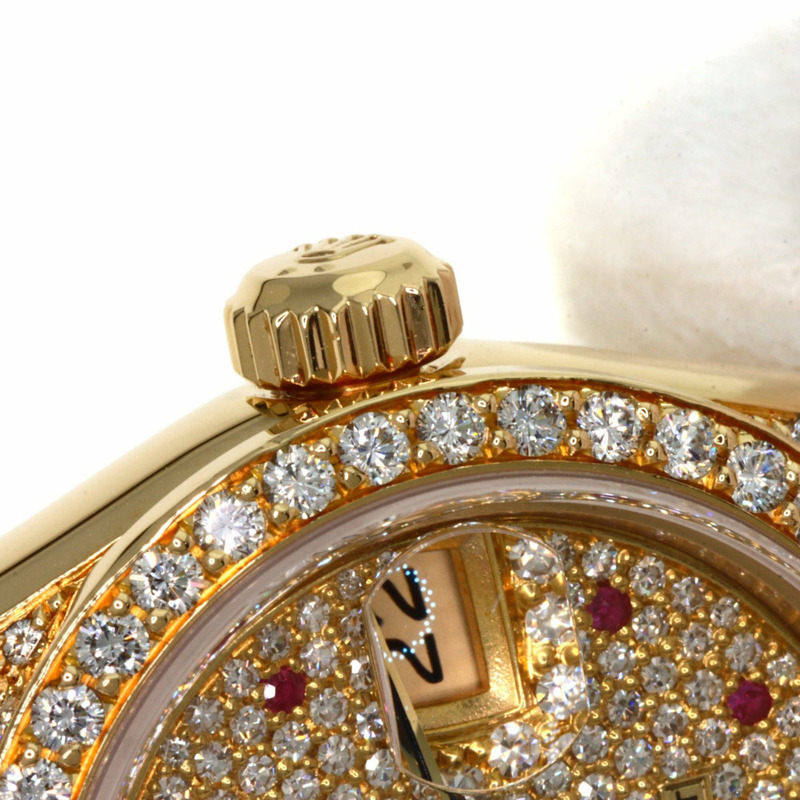 Rolex 69158ZR Datejust 正品鑽石與紅寶石手錶 18K 黃金/18KYG/18KYG 女士勞力士-11