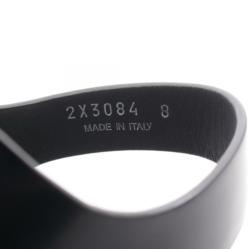 PRADA 漁夫涼鞋 2X3084 皮革 黑色 三角形標誌 男士 #8-5