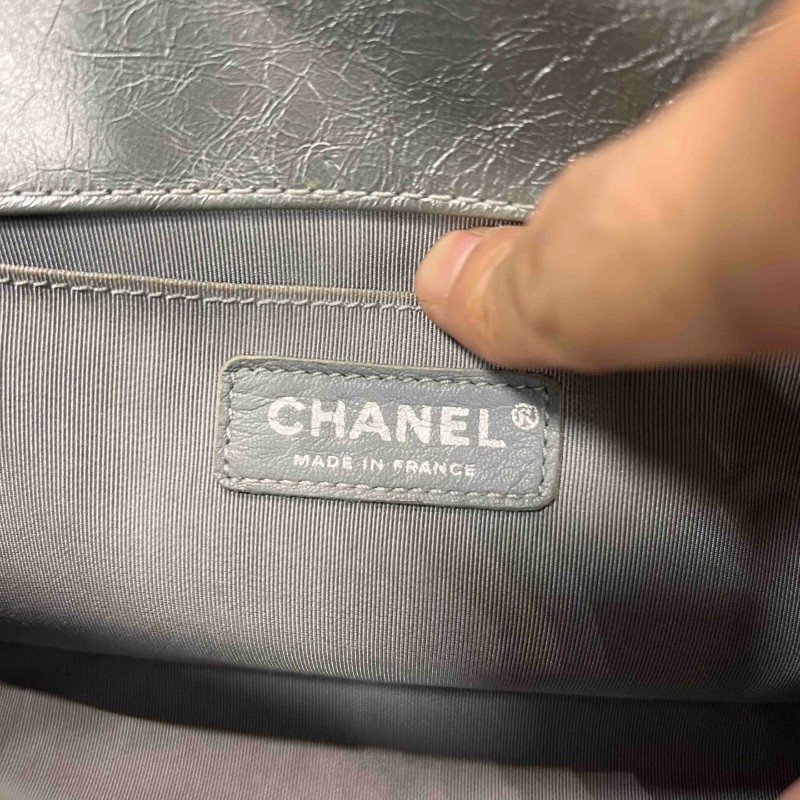 CHANEL 香奈兒 Leboy 中號 宮廷限定重工秀款 帶手柄 銀色銀鏈 菠蘿扣-16