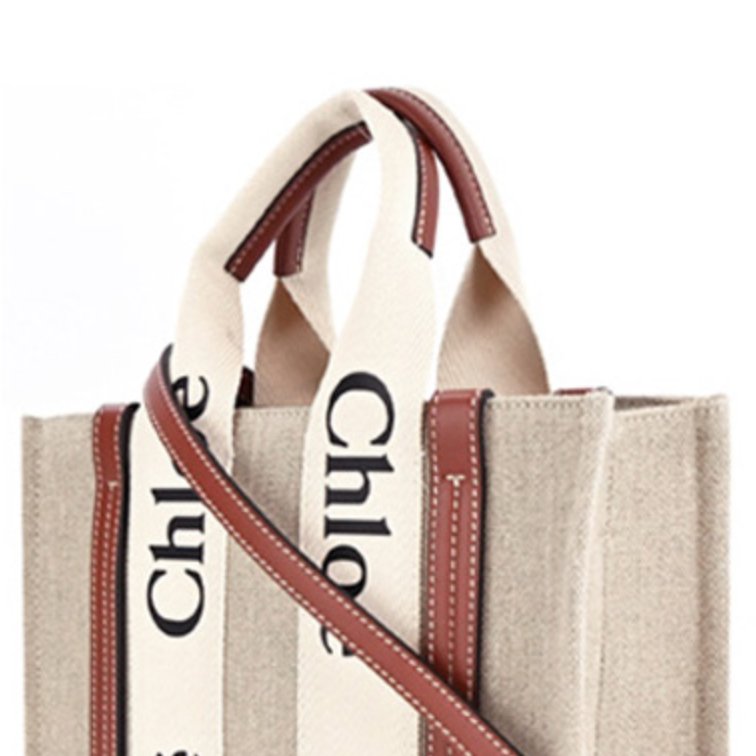 🎁雙11送禮自用兩相宜🎁 全新正品【 Chloe’ 蔻依 】WOODY TOTE BAG 帆布兩用托特包(小號/焦糖色)(下單前須先私訊)-3