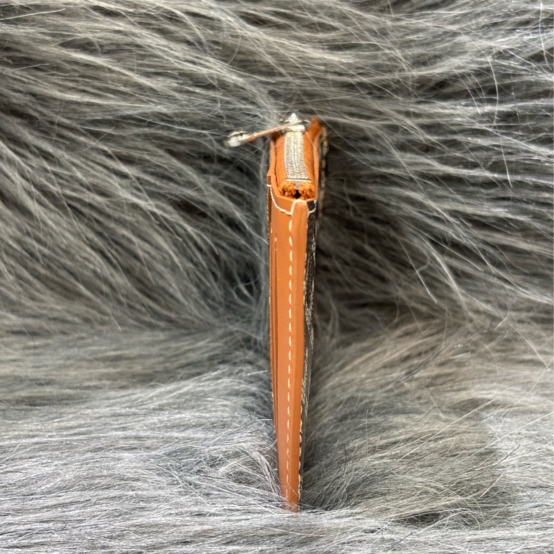 GOYARD BOURBON BLACK TAN O CASE 高雅德 黑色焦糖色 一字拉鍊 零錢包 信用卡名片夾 錢包-3