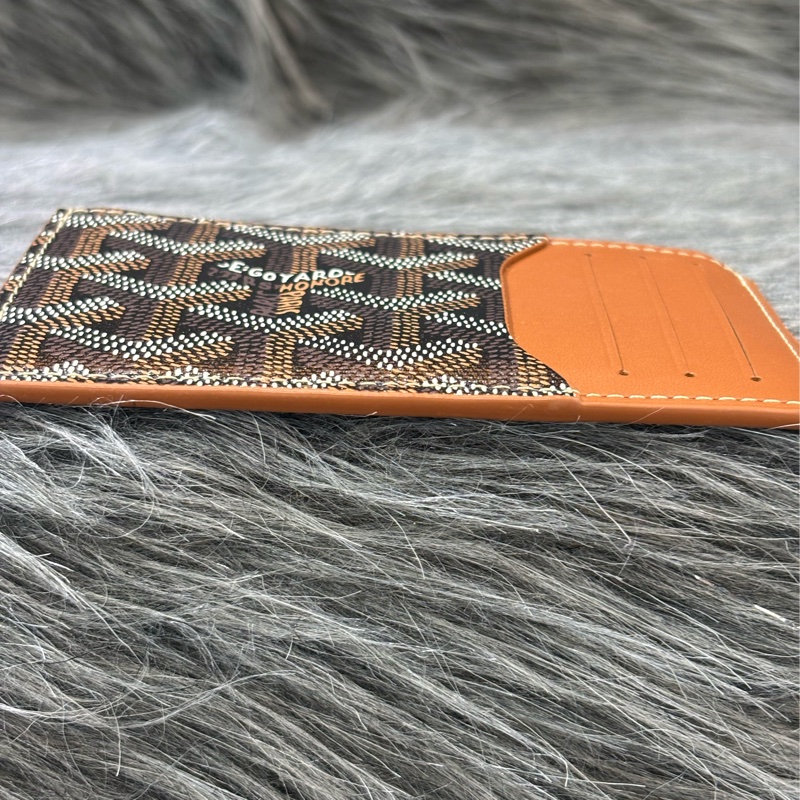 GOYARD BOURBON BLACK TAN O CASE 高雅德 黑色焦糖色 一字拉鍊 零錢包 信用卡名片夾 錢包-4