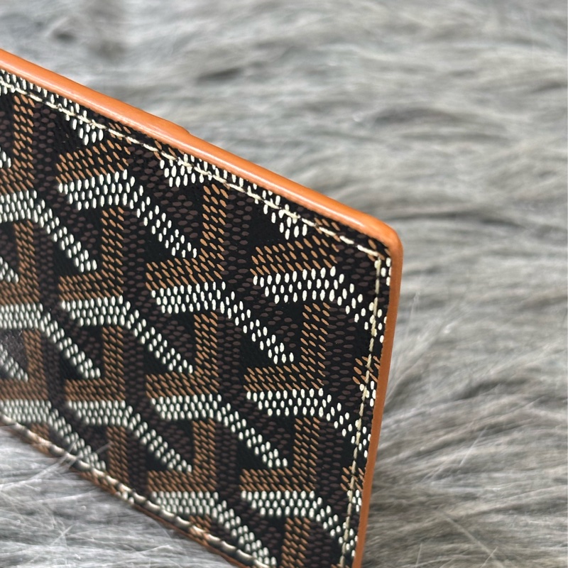 GOYARD BOURBON BLACK TAN O CASE 高雅德 黑色焦糖色 一字拉鍊 零錢包 信用卡名片夾 錢包-8