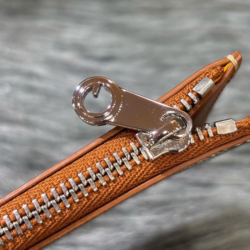GOYARD BOURBON BLACK TAN O CASE 高雅德 黑色焦糖色 一字拉鍊 零錢包 信用卡名片夾 錢包-15