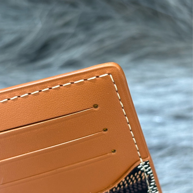 GOYARD BOURBON BLACK TAN O CASE 高雅德 黑色焦糖色 一字拉鍊 零錢包 信用卡名片夾 錢包-21