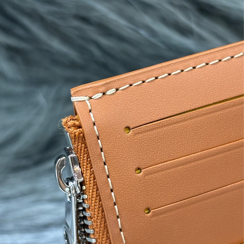 GOYARD BOURBON BLACK TAN O CASE 高雅德 黑色焦糖色 一字拉鍊 零錢包 信用卡名片夾 錢包-22