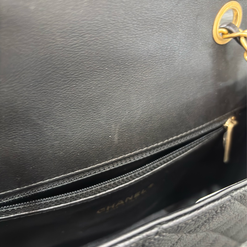 CHANEL A93341 VANITY COCO CF 25 雙C 黑色荔枝皮金鍊 肩背包 斜背包-32