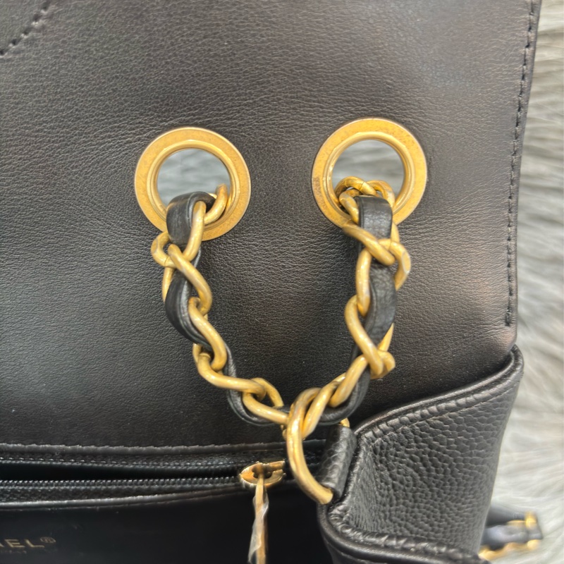 CHANEL A93341 VANITY COCO CF 25 雙C 黑色荔枝皮金鍊 肩背包 斜背包-54