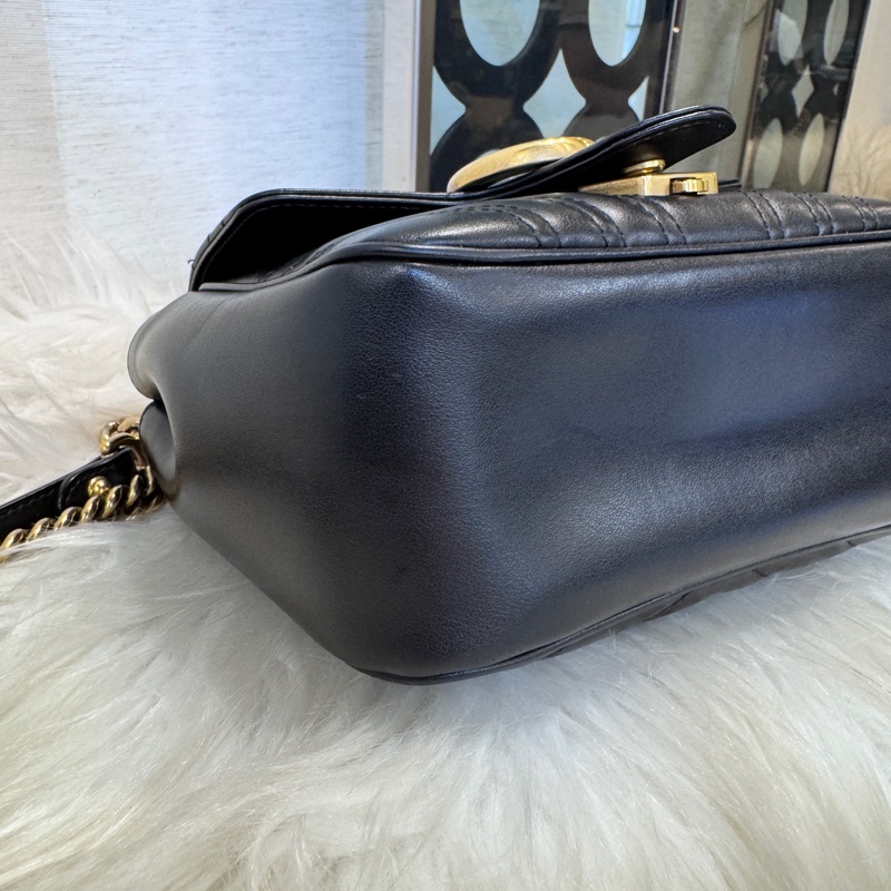 Gucci Marmont 黑金方胖子-5