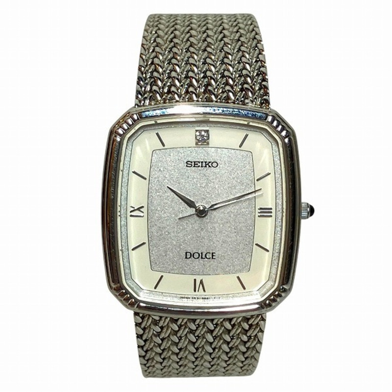 精工 Dolce 5E31-5A90 石英銀色錶盤男士手錶-0