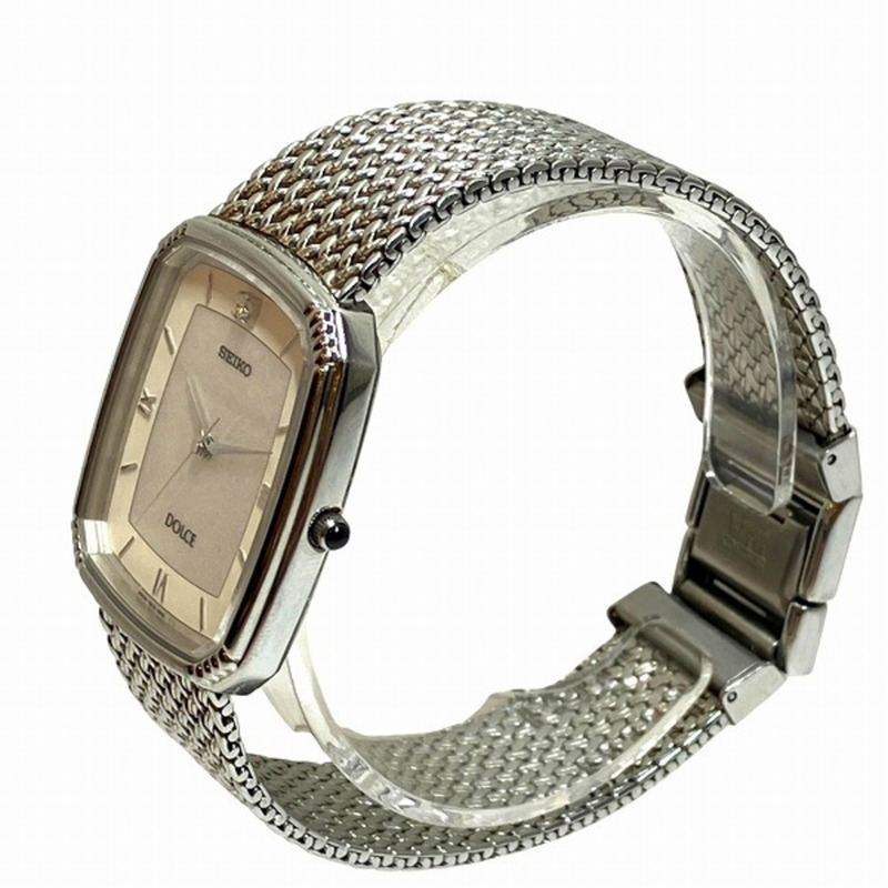 精工 Dolce 5E31-5A90 石英銀色錶盤男士手錶-1