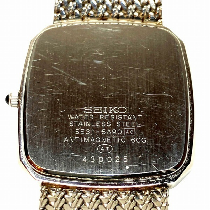 精工 Dolce 5E31-5A90 石英銀色錶盤男士手錶-4