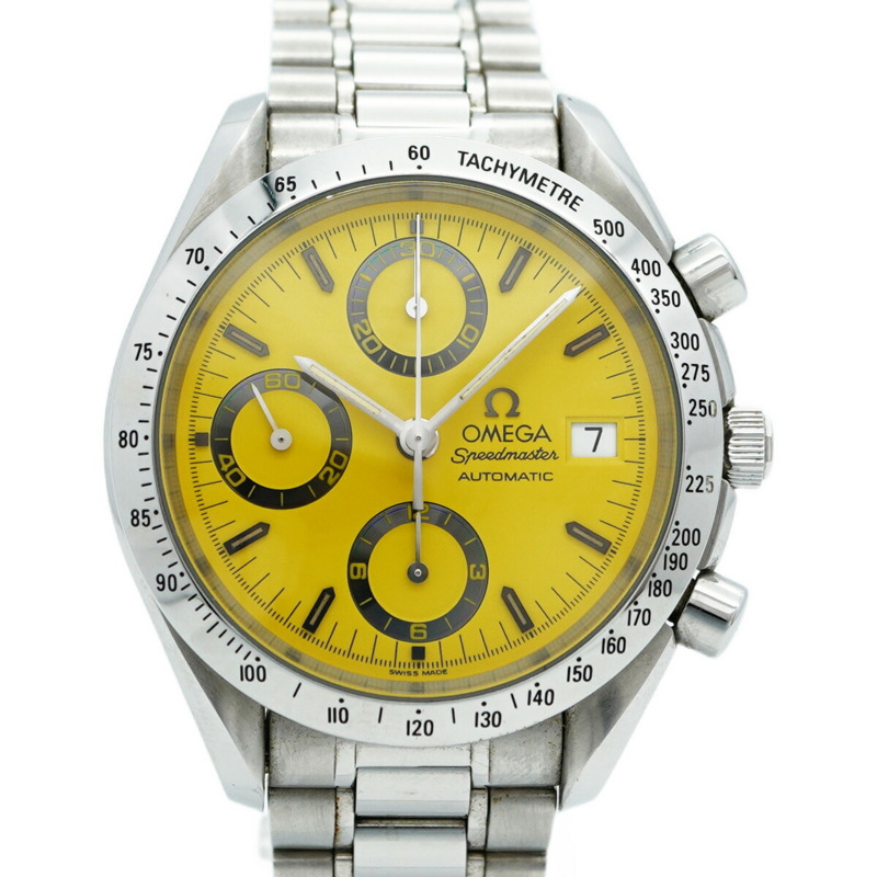 歐米茄超霸邁克爾舒馬克 3511.12 黃色錶盤男士手錶-0