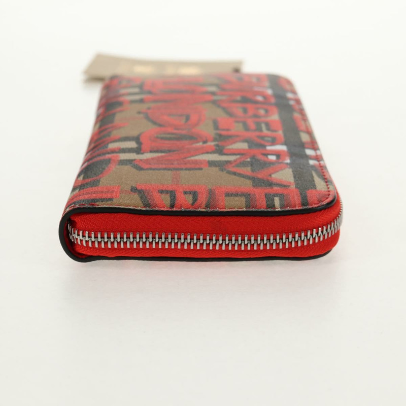 【日本直送】BURBERRY Nova Check Graffiti 長版皮夾 PVC 米色 正品 143015M-3