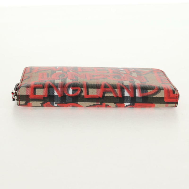 【日本直送】BURBERRY Nova Check Graffiti 長版皮夾 PVC 米色 正品 143015M-5