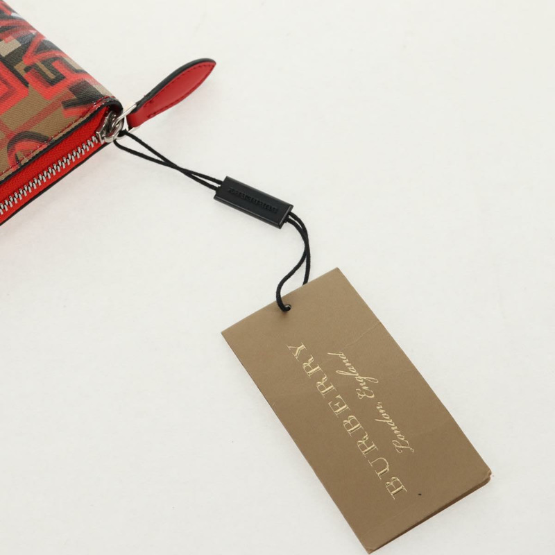 【日本直送】BURBERRY Nova Check Graffiti 長版皮夾 PVC 米色 正品 143015M-7