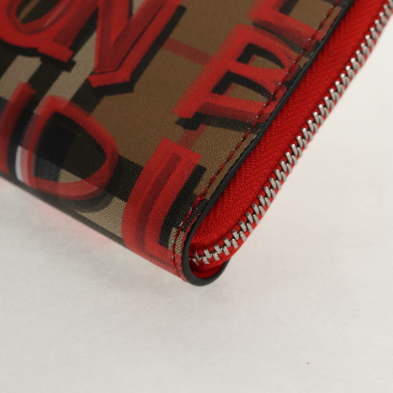 【日本直送】BURBERRY Nova Check Graffiti 長版皮夾 PVC 米色 正品 143015M-14