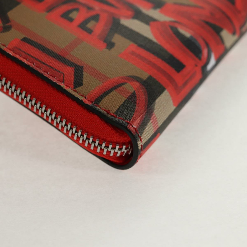 【日本直送】BURBERRY Nova Check Graffiti 長版皮夾 PVC 米色 正品 143015M-15