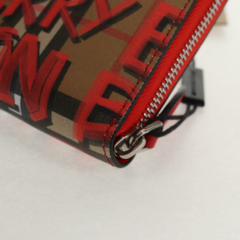 【日本直送】BURBERRY Nova Check Graffiti 長版皮夾 PVC 米色 正品 143015M-16