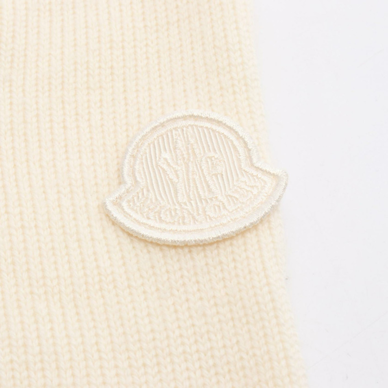 MONCLER 羊毛聚酯開襟羊毛衫 白色 M碼 二手女款-4