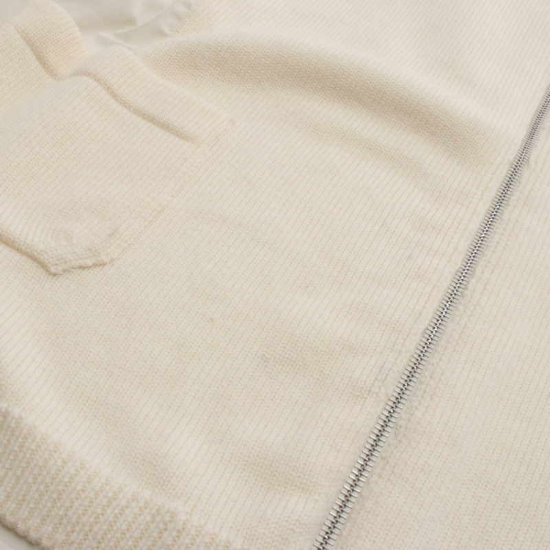 MONCLER 羊毛聚酯開襟羊毛衫 白色 M碼 二手女款-6