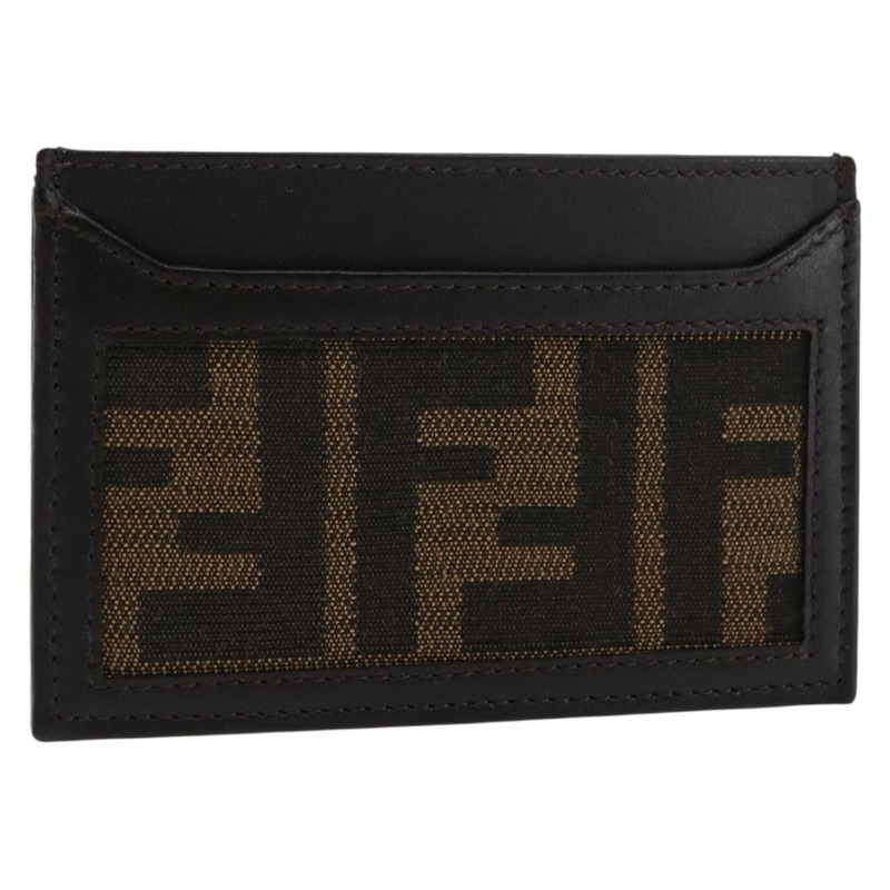 【日本直送】FENDI Zucca帆布卡包 黑色棕色 Auth am9297-0