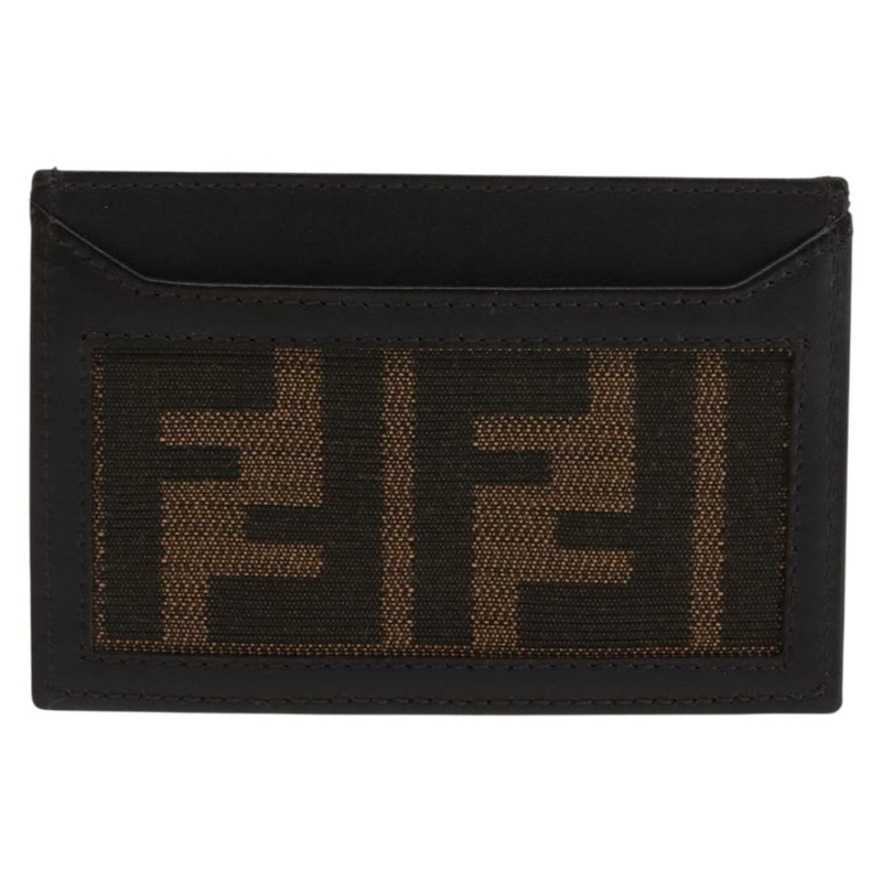 【日本直送】FENDI Zucca帆布卡包 黑色棕色 Auth am9297-1