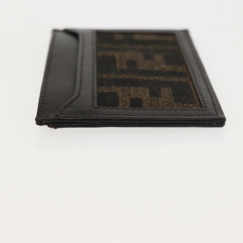 【日本直送】FENDI Zucca帆布卡包 黑色棕色 Auth am9297-3
