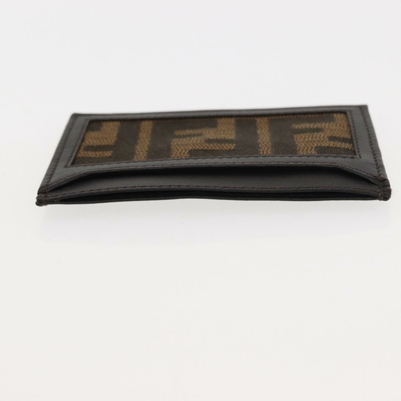 【日本直送】FENDI Zucca帆布卡包 黑色棕色 Auth am9297-4